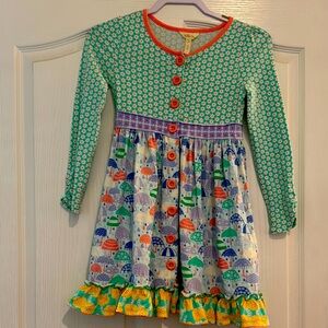 Matilda Jane Green Sundress with Ruffled Hem and Cuffed Sleeves